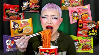 German Girl tries amp rates all Samyang fire noodles 💀 [upl. by Sualakcin]