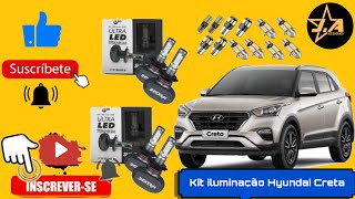 Instalação lâmpada ultra Led Hyundai Creta  iluminação interna  bara de Led no farol jaacessorios [upl. by Fabi698]