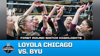 Loyola Chicago vs BYU 2024 NCAA volleyball first round highlights [upl. by Mehta955]