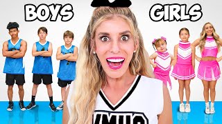 Ages 118 Girls Vs Boys CHEERLEADING Tournament [upl. by Esinart]