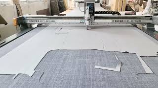 Semianiline white leather seat upholstery cut 2 CNC oscillatingknifecuttingmachine [upl. by Zurkow]