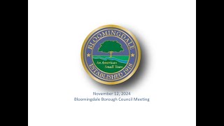 Bloomingdale Borough Council Meeting  November 12 2024 [upl. by Chinua]