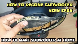 how to recone subwoofer its very easy [upl. by Aiekam281]