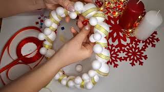 DIY Christmas Wreath made of tiny balls [upl. by Garner]