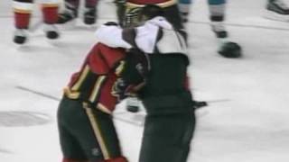 Cody McCormick vs Jarome Iginla Oct 14 2008 [upl. by Dorcy]