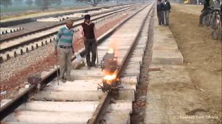 Indian Railway Thermite Welding Full Procedure [upl. by Vidovik]