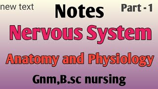 Notes  Nervous System Anatomy and Physiology part1GnmBsc [upl. by Nnaitak958]