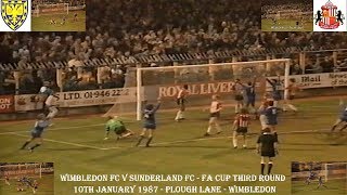 WIMBLEDON FC V SUNDERLAND FC–FA CUP THIRD ROUND–10TH JANUARY 1987–PLOUGH LANEWIMBLEDON [upl. by Calendre806]