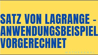 Satz von Lagrange Anwendungsbeispiel Gruppentheorie [upl. by Ytsrik680]