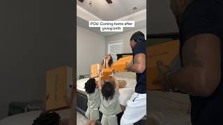 POV Coming home after giving birth🤣❤️ family momlife comedy [upl. by Nomzaj]