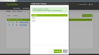 TaxWise® Online™ Assigning Return Templates to Users [upl. by Ailegnave]