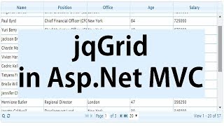 jqGrid In AspNet MVC Using SQL Server Database [upl. by Anema476]