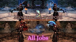 All Manderville Relic Weapons All Jobs  All Stages  FFXIV Endwalker [upl. by Quintessa625]