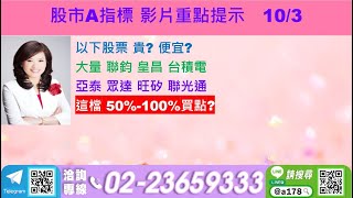 1131003 股市A指標免費倍數飆股點下面LINE領取 以下股票 貴 便宜 大量 聯鈞 皇昌 台積電亞泰 眾達 旺矽 這檔 50100買點 [upl. by Dannel]