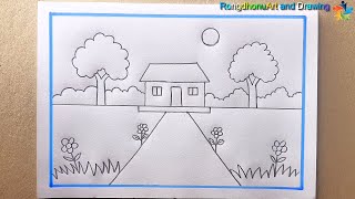 Koushole Drisso aka shikhun 🌳🏠 Learn to draw scenes with technique [upl. by Erodoeht]