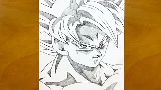 Anime sketch  How to draw Goku Mastered Ultra Instinct from Dragon Ball  Perfected Ultra Instinct [upl. by Lauhsoj]