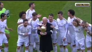 EpicRonaldo gives Ballon DOr to Alfredo Di Stefano Real Madrid Vs Granada 25012014 [upl. by Niltak787]