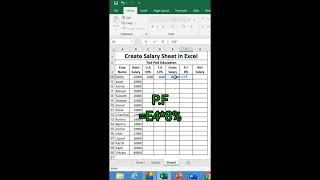 how to create salary sheet in Ms Excel [upl. by Enomyar]