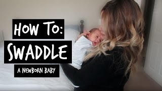 HOW TO SWADDLE  Using Muslin Blanket Receiving Blanket  Swaddle Me Wrap [upl. by Faxun843]