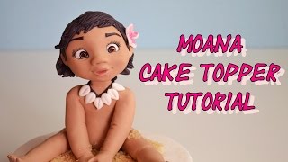 Disneys Moana cake topper fondant  oceania  vaiana in pasta di zucchero torta [upl. by Eimorej]