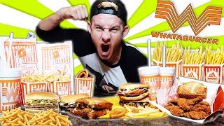 THE SUPERCHARGED WHATABURGER MENU CHALLENGE 12000 CALORIES [upl. by Farnham140]