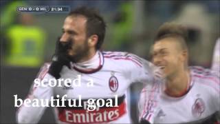 Injured Pazzini scored a beautiful goal Genoa 0 2 Milan HD [upl. by Toney]