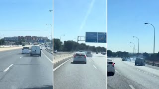 PIQUE ENTRE DOS COCHES EN LA M40 ACABA EN ACCIDENTE MADRID [upl. by Ahsekar782]