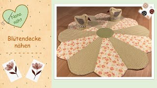 ✂ Blütendecke nähen  sew a flower cover  coser la cubierta de flores 🌺 [upl. by Lananna]