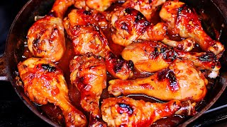 Honey Garlic Baked Chicken Drumsticks Recipe  Easy Baked Chicken Dinner [upl. by Tonjes]