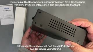 OOSSXX 8 Port Gigabit PoE Switch Unboxing [upl. by Audri128]