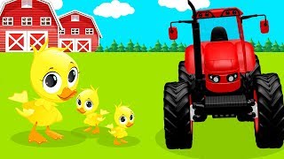 Tractors for Kids With Farm Animals Tractors and Harvesters Cartoon for Toddlers [upl. by Aniretac337]