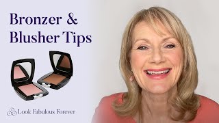 How to seamlessly apply bronzer and blusher to mature skin  Look Fabulous Forever [upl. by Poirer]