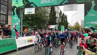 Tour of Britain 2024  Stage 3  Peleton departing start at Sheffield [upl. by Piefer]