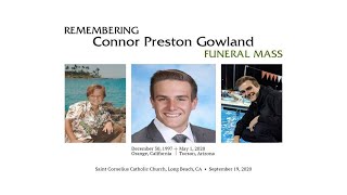 Funeral Mass for Connor Preston Gowland  September 19 2020 10am [upl. by Elodea]