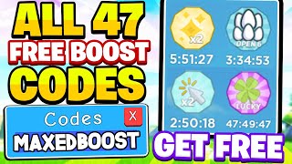 ALL SECRET 47 FREE BOOST CODES IN ROBLOX CLICKER SIMULATOR USE FAST [upl. by Chobot]