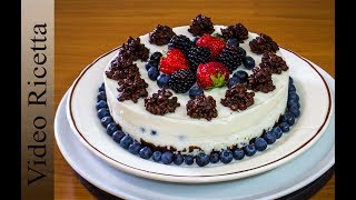 TORTA MOUSSE alla ricotta e frutta fresca CHEESECAKE  Buonissimo senza forno  Video Ricetta [upl. by Amora213]