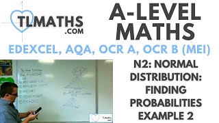 ALevel Maths N204 Normal Distribution Finding Probabilities Example 2 [upl. by Tiram510]