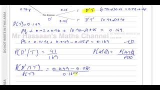 WST0101 Edexcel IAL S1 June 2019 Q3 Probability Trees Conditional [upl. by Sophie582]