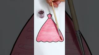 Pink Princess ✨💖👑 Glitter Art Dress glitter glitterdress colorfulcreativekids pink color [upl. by Agostino]