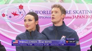 Madison Chock and Evan Bates skate to gold at the ISU World Figure Skating Championships 2023 [upl. by Ehav]