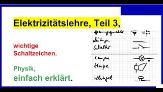 Elektrizitätslehre Teil3 wichtige Schaltzeichen Übersicht Physik [upl. by Niltac]