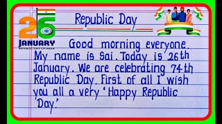 26 January Speech 2023 Republic Day speech in English 2023  Short speech on Republic Day 2023 [upl. by Niel96]