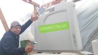 Peugeot Expert Van Back Door  How to Prep amp Spray Paint Final Base Coat amp Clear Coat DiY [upl. by Gibeon409]