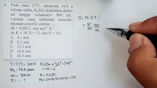 Contoh Soal Tekanan Osmosis Sifat Koligatif Larutan Elektrolit [upl. by Aeneg445]