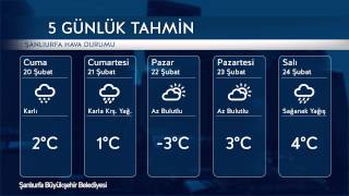 Şanlıurfa için 5 Günlük Hava Tahmini 20022015  24022015 [upl. by Mozes]