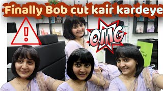 Bob Hair cutting  ab or ky karna h  My husband cut my hair [upl. by Illehs]