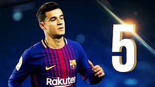 5 Insane Goals by Philippe Coutinho in his Debut Months for FC Barcelona  2018 HD [upl. by Ilaw]