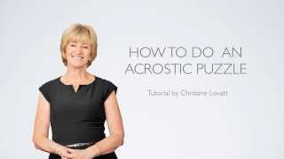 How To Do Acrostic Puzzles [upl. by Safire898]