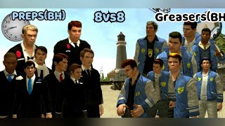 Bully A E  Preps VS Greasers Bosshealth IIIFights Full HD [upl. by Leen]