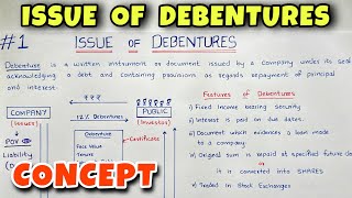 1 Issue of Debentures  Concept amp Journal Entries  Class 12  CA Foundation  By Saheb Academy [upl. by Yllim]